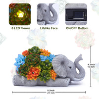 1 x RAW Customer Returns Elephant decoration with solar lamps garden figures garden decoration for outdoors elephants with succulents solar fairy lights Africa decoration living room garden gifts for mom women men balcony decoration - RRP €33.26