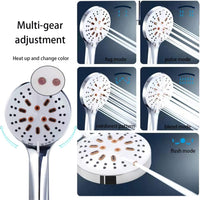 3 x Brand New Water saving shower head, shower head shower, ABS chrome hand shower, 6 jet types shower head high pressure, 131 F discoloration, ergonomic handle, for shower bathtub - RRP €36.0