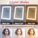 1 x RAW Customer Returns WITFAMILY 12 x 9 Hollywood Mirror Makeup Mirror with Lights Cosmetic Mirror with Light Touch Control 3 Color Lighting Modes Removable 10x Magnification White - RRP €50.41