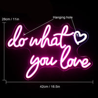 1 x RAW Customer Returns Do What You Love Neon Light Lettering, Pink Neon Sign for Wall Decor, USB Powered Neon Led Sign for Bedroom, Home Decor, Office - RRP €40.2