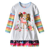 1 x Brand New DXTON Girls Dresses Long Sleeve Dress 100 Cotton Cute Children s Clothing Winter Gift GrayLH2660 3T - RRP €27.6