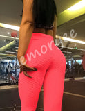 1 x RAW Customer Returns Memoryee Women s Honeycomb Leggings Ruched Butt Lifting High Waist Push Up Boom Booty Sport Leggings with Tummy Control Plus Size Opaque Stretchy Gym Yoga Pants Orange S - RRP €19.15