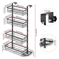 1 x RAW Customer Returns Shower shelf for hanging, shower shelf without drilling, bathroom shelf with 4 levels, bathroom shelf, shower basket for hanging over the shower door with soap dish for bathroom storage, black - RRP €32.18