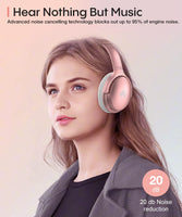 1 x RAW Customer Returns INFURTURE Headphones with Active Noise Cancellation, Wireless Bluetooth Headband Headphones, Inhalabricos Bluetooth Headphones, 3D Deep Bass, 40 h for Children, TV, Travel, Home Office - RRP €49.99