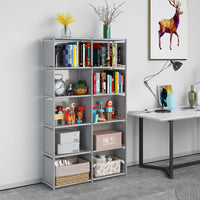 1 x RAW Customer Returns JIUYOTREE bookcase with 10 compartments, cube shelf, storage shelf, shelving system for storing books, clothes, boxes, toys, gray - RRP €30.53