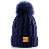 4 x Brand New REDESS Women Winter Pompom Beanie Hat Fleece Lined Warm Hats, Thick Casual Snow Knit Hat for Ladies - RRP €79.96