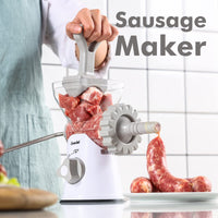 1 x RAW Customer Returns Geedel Manual Meat Grinder, Stainless Steel Meat Grinder for Minced Meat, Pastry Press for Pastries, Churros Maker, Meat Grinder, Manual Sausage Filling Machine for Minced Meat, Sausage, Cookies White  - RRP €35.28