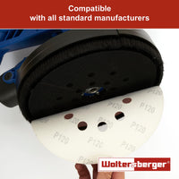 1 x RAW Customer Returns Woltersberger 50 abrasive discs 225mm Particle size P40,P60,P100,P120,P180 10 holes in red Sandpaper Drywall Sander Long Neck Sander Giraffe SET - RRP €29.98