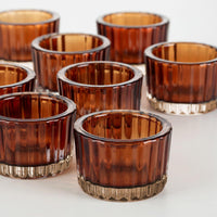 5 x Brand New Romadedi Amber tealight holder glass tealight glasses clear candle glasses tealight glass set for tealights candles candle holder candle glass for wedding party Christmas table decoration dining table decoration, set of 24 - RRP €181.55