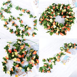 1 x RAW Customer Returns VINFUTUR 5 250cm Artificial Flower Garland Roses Artificial Rose Garland Hanging Rose Vine for Wedding Home Garden Decoration - RRP €19.66