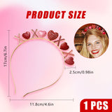 4 x Brand New Valentine s Day Heart-shaped Headband, Red Love Heart-shaped Headband Glitter Headband Valentine s Day Hair Accessories for Girls Model A  - RRP €62.4