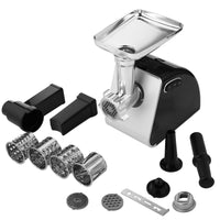 1 x RAW Customer Returns Meat grinder, 5 in 1 electric meat grinder, electric meat grinder 2000W, multifunctional machine with 4 blades and 3 stainless steel cutting plates, sausage machine, attachments for cookies, black - RRP €121.0