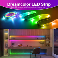 1 x RAW Customer Returns TASMOR RGB IC LED Strip 5M, USB LED Band 5m Controllable via App, LED TV Backlight Sync with Music, USB LED Strip 5m LED Lighting for Party Bedroom Gaming Decoration - RRP €18.68