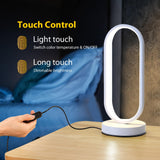 1 x RAW Customer Returns POYO Dimmable Touch Control Table Lamp Oval Shaped Modern Bedside Lamp With 3 Colors Of Led Lights Small Black Decorative Lamp For Home, Living Room - RRP €40.33