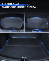 1 x RAW Customer Returns LANTU Tesla Model 3 2024 floor mats 6 pieces all-weather 3D high edge non-slip waterproof floor mats 3-layer design floor coverings for Model 3 2024 Highland accessories - RRP €258.71