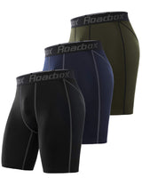 1 x RAW Customer Returns Roadbox Pack of 3 Men s Compression Shorts, Quick-Drying Baselayer Underpants, Tights, Short Running Underwear as3, Alpha, m, Regular, Regular, Pack of 3 Black, Navy Blue, Green  - RRP €24.85