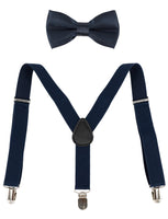 39 x Brand New Ateid Y-Shape Suspenders and Bow Tie with 3 Clips for Boys Navy Blue 1-7 Years - RRP €357.63