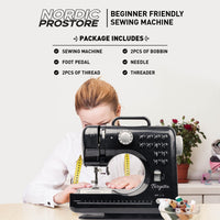 1 x RAW Customer Returns Nordic ProStore Sewing Machines Standard, lightweight small sewing machine, sewing machine for beginners, 12 built-in stitches, easy to use, made of metal - RRP €100.74