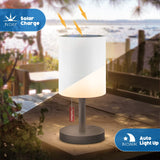 3 x RAW Customer Returns uuffoo Solar Table Lamp Outdoor, 2 in 1 Solar Charging USB Charging Dimmable Solar LED Table Lamp, RGB Warm White IP44 Waterproof Wireless Table Lamp for Garden, Balcony, Camping Gray  - RRP €77.97