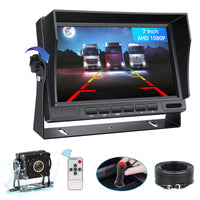 1 x RAW Customer Returns AHD 1080P reversing camera set with 7 inch monitor and wide angle reversing camera, super night vision, IP69 waterproof car reversing camera with 15M cable for truck, motorhome, trailer, van - RRP €70.54