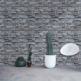 1 x RAW Customer Returns myforHD Self-adhesive Wallpaper Wall Paper Brick Self-adhesive Wall Stickers Vintage Brick Stone Wallpaper Decorative Stickers for Furniture Wall Door Waterproof Wallpaper Dark Gray, 45X600cm  - RRP €21.99