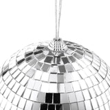 1 x RAW Customer Returns Suwimut 4 pieces 15 cm silver disco ball with mirrors, for hanging, party decoration, home decoration, stage props, cool and funny - RRP €28.4