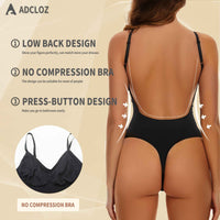 1 x RAW Customer Returns Adicloz Shapewear Women Bare Back, Body Shaper Women with Non-Compression Bra, Bodysuit Shapewear with Snap Button at the Bottom, Body Women Shape Body with Thong Design, Shaping Shapewear - RRP €21.42