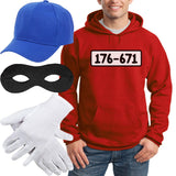 1 x RAW Customer Returns Shirtgeil Hoodie Men s Tank Cracker Bandits Costume Hoodie CAP Mask Gloves Hoodie Large Red - RRP €34.99