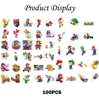 1 x RAW Customer Returns Mario Stickers, 100pcs Mario Stickers, Mario Cartoon Stickers, Mario Vinyl Waterproof Stickers, for Scrapbook Laptop Photo Album Skateboard Motorcycle Car, Gifts for Kids - RRP €20.4