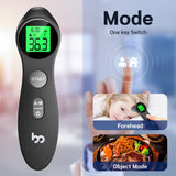 1 x RAW Customer Returns Forehead Thermometer for Children and Adults, Non-Contact Clinical Thermometer with Fever Alarm, Instant and Accurate Reading 1s, Black - RRP €19.67