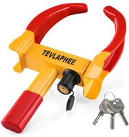 1 x RAW Customer Returns Tevlaphee wheel clamp parking clamp with security lock and 3 keys for cars, caravans, trailers - tire width 19-30cm - rim clamp, tire clamp, immobilizer, anti-theft device - RRP €41.99