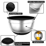 1 x RAW Customer Returns TEAMFAR mixing bowl set of 7, stainless steel bowl salad bowl set with airtight lid and silicone base, stackable dishwasher safe, 0.7L 1.2L 1.5L 2.5L 2.8L 3.5L 6.5L, black - RRP €39.31