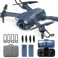 1 x RAW Customer Returns F406 Drone with Camera for Adults, 4K HD FPV Video Foldable Drone, 135 Adjustable Lens, RC Quadcopter with Altitude Hold and Headless Mode for Beginners, 3D Flip, 2 Modular Batteries - RRP €99.99