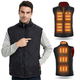 1 x RAW Customer Returns FERNIDA Heated Vest for Men Women, Winter Warm Outdoor USB Charging Electric Heated Vest with 8 Heated Zones Battery Not Included , Black, XXL - RRP €60.49