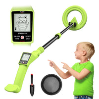 1 x RAW Customer Returns DR. TEK Metal Detector Kids, Lightweight Gold Detector with LCD Display, 69-100 cm Adjustable Metal Detector for Kids Waterproof, Metal Detector with Sand Shovel, Sand Sieve, Green - RRP €42.99