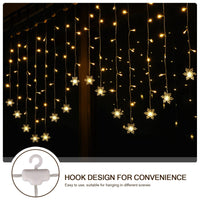 1 x RAW Customer Returns BLOOMWIN 2x1M snowflake light curtain warm white, USB Christmas lights 8 modes light chain curtain 104LEDs mood lights for balcony, window, wedding, Christmas IP44 light chain LED - RRP €25.99