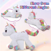 1 x RAW Customer Returns MorisMos Giant Unicorn Cuddly Toy XXL, 110cm White Large Unicorn Stuffed Animal Plush Toy, Soft Unicorn Toy Birthday Gift for Babies, Children - RRP €72.99