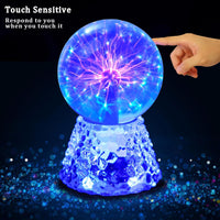 1 x RAW Customer Returns Tealight plasma ball, 12 cm magic plasma ball, electrostatic ball touch-sensitive lightning ball, blue sphere luminous ball for Christmas, gifts, new toys - RRP €32.26