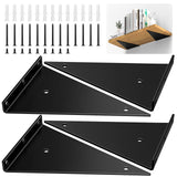 1 x RAW Customer Returns Housolution Floating Shelf Brackets, Pack of 4 Triangular Wall Bracket 6 Inch Hidden Heavy Duty Angle 100 Pounds 45 KG Load Capacity Metal Shelf Brackets with Screws Wall Mounting for Shelves, Black - RRP €20.04