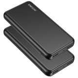 1 x RAW Customer Returns ENEGON Power Bank 10000mAh 2 Pieces , Portable Battery Charger with 4 in 1 USB-C Inputs and Outputs 5V 2.1A, Mini Powerbank for Apple iPhone 14 13 12 11, iPad, AirPods Pro, Xiaomi, Huawei, Samsung Black  - RRP €18.99