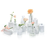 1 x RAW Customer Returns ComSaf Small Glass Vase Set of 12, small vases for table decoration, Decorations, Wedding Decor, Reception, Home, Vintage Bottle for Table Decoration, Transparent - RRP €31.44