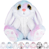 1 x RAW Customer Returns My OLi Cuddly Toy Rabbit 20 cm Plush Rabbit Stuffed Toy Cuddly Toys Floppy Ears Sitting Cuddly Bunny Plush Toys for Girls Children Boys Rainbow - RRP €16.24