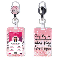 3 x Brand New Dimeho ID Card Holder with Neck Strap Retractable Badge Holder Spool Heavy Duty Belt Clip Vertical Card Protector Funny for Employees Nurses Name Badge for Offices Teachers Pink  - RRP €50.4