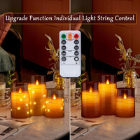 1 x RAW Customer Returns IMAGE Battery Operated Flameless Flickering Candles Acrylic Shell LED Candles with 11 Key Remote Control Timer for Wedding Christmas Home Decor Set of 3 D3 in X H4 5 15.2 - RRP €22.99