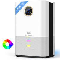 1 x RAW Customer Returns IAB Electric Dehumidifier, Extra Quiet 1200 ml Dehumidifier for Home, 5-Colour LED, Digital Display, Portable Room Dehumidifier for Home, Bedroom, Bathroom - Against Moisture - RRP €60.49