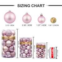 1 x RAW Customer Returns KI Store 34 Pieces Christmas Baubles 6cm Pink Plastic Christmas Tree Decoration Ornaments Shatterproof Balls for Hanging Christmas Festival Decorations Christmas Decorations 6cm, Pink  - RRP €18.68