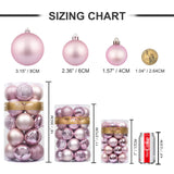 1 x RAW Customer Returns KI Store 34 Pieces Christmas Baubles 6cm Pink Plastic Christmas Tree Decoration Ornaments Shatterproof Balls for Hanging Christmas Festival Decorations Christmas Decorations 6cm, Pink  - RRP €18.68