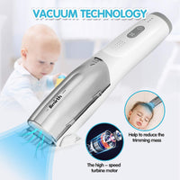 1 x RAW Customer Returns Bimirth Kids Hair Trimmer, Vacuum Baby Hair Trimmer, Quiet Kids Hair Trimmer, Silent Hair Trimmer for Children, Waterproof, Cordless, USB Quick Rechargeable, 3 Guide Combs Vacuum  - RRP €36.99