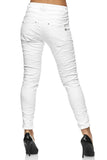 1 x RAW Customer Returns Elara Damen Jeans High Waist Kn pfe Chunkyrayan EL07-9 Weiss-42 XL  - RRP €24.1