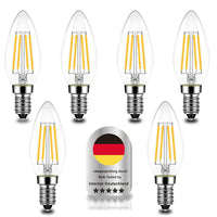 2 x RAW Customer Returns Wenscha E14 candle C35 LED lamp, 6-pack 4W E14 light bulb warm white 2700K replaces 40W halogen lamp, E14 light bulb E14 filament thread lamp glass, AC 220V-240V, not dimmable - RRP €30.24